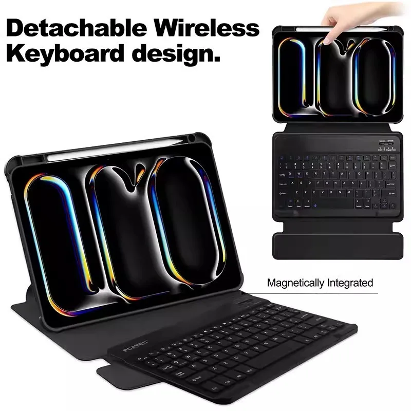 For IPad Air 13 Inch 2024 9 8 7th Gen Detachable Wireless Keyboard Case for IPad Air 1 2 4 5 10.9 2022Pro 11 Rotating 360 Case