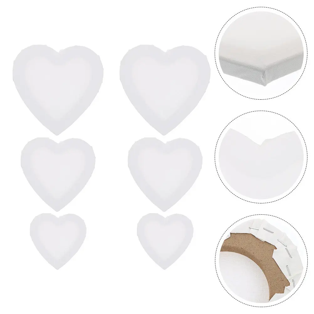 

6Pcs Heart Shaped Blank Painting Frame Art Stretcher Frame for Oil Acrylic Watercolor DIY Craft Projects Beginner Artists