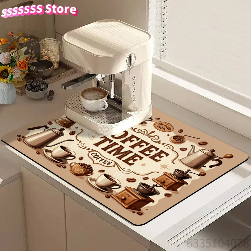 Absorbent mat holds excess water securely, preventing it from running onto your floor or cabinets.