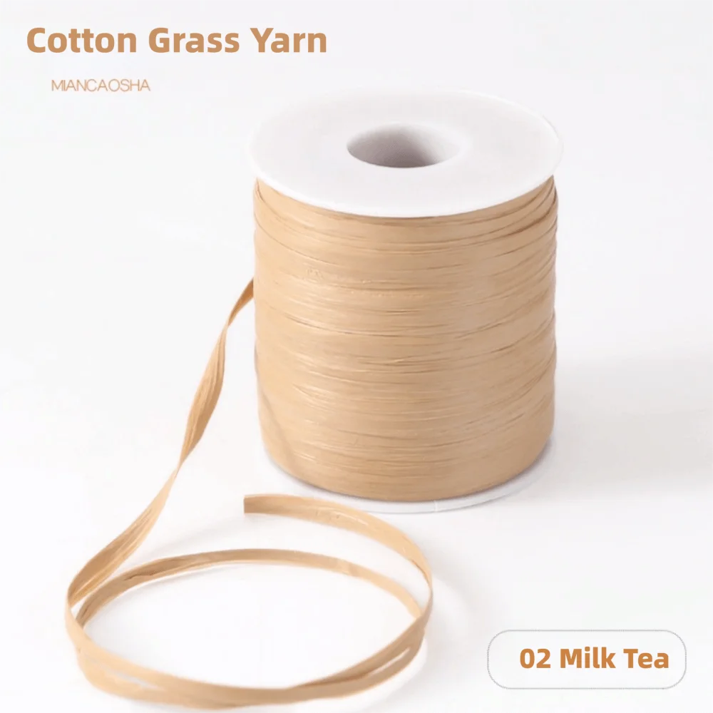 Premium-Qualität 120M Pro Rolle Raffia-Garn Umweltfreundliches Langlebiges Häkelgarn für Hüte, Bänder, Weberei und DIY-Projekte