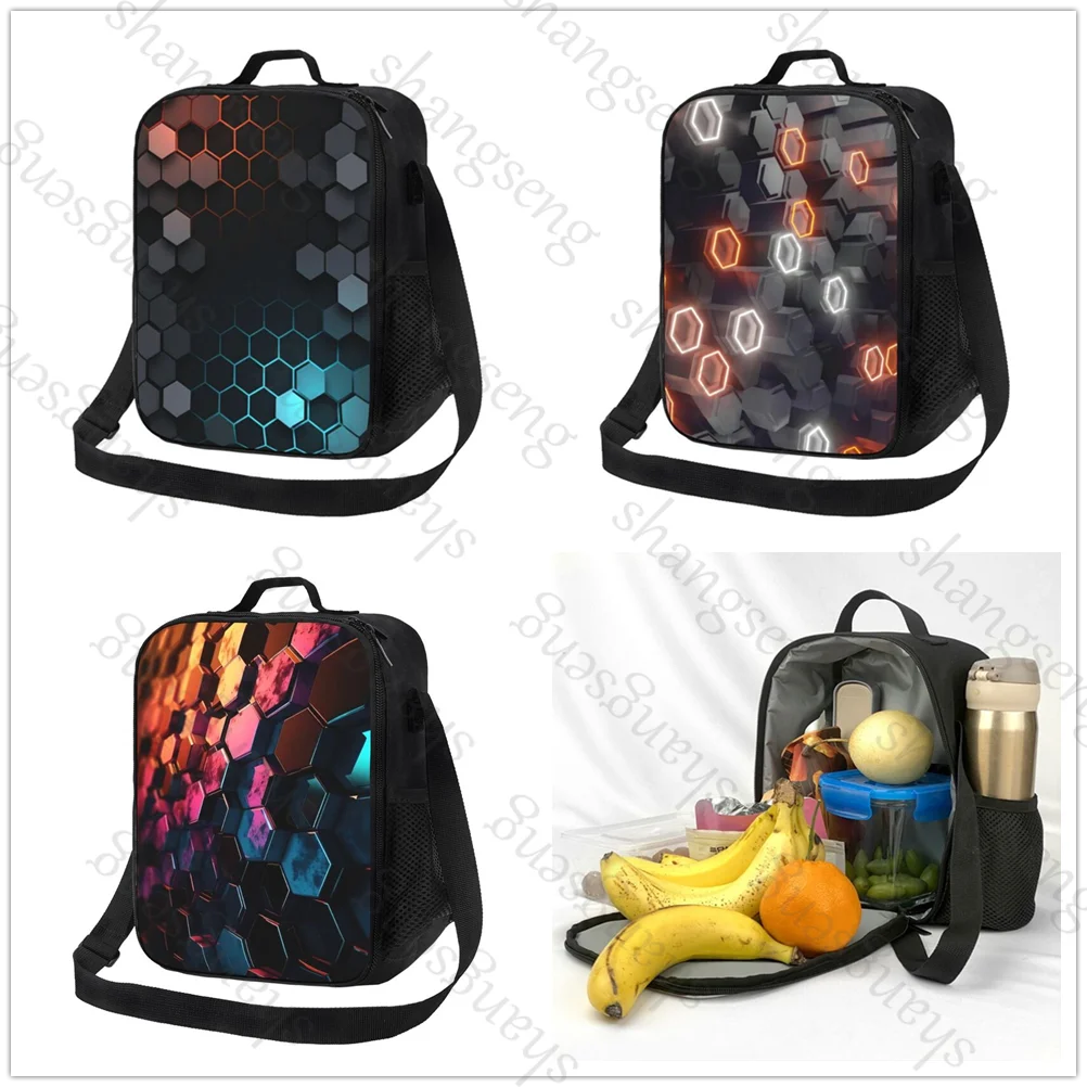 

Honeycomb pattern Insulated Thermal Bag Lunch bag Foods Drink Storage Leakproof Picnic Camping Bags Outdoor Box beach