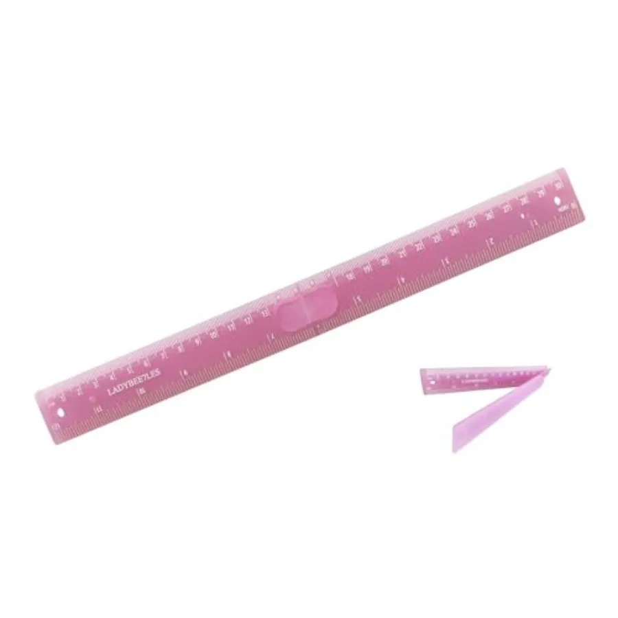 Portable folding ruler for daily measurement use, aluminum alloy, silver, unfolds to 30cm 12 and folds compactly to 15cm (6)