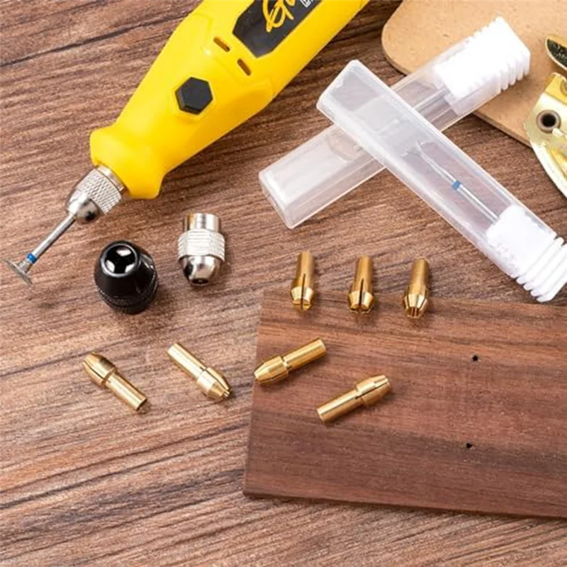 F-T 10 قطعة مجموعة كوليت تشاك الحفر 1/32 بوصة إلى 1/8 بوصة نحاس سريع الدورية الحفر الجوز استبدال 4485 4486 مثقاب بدون مفتاح