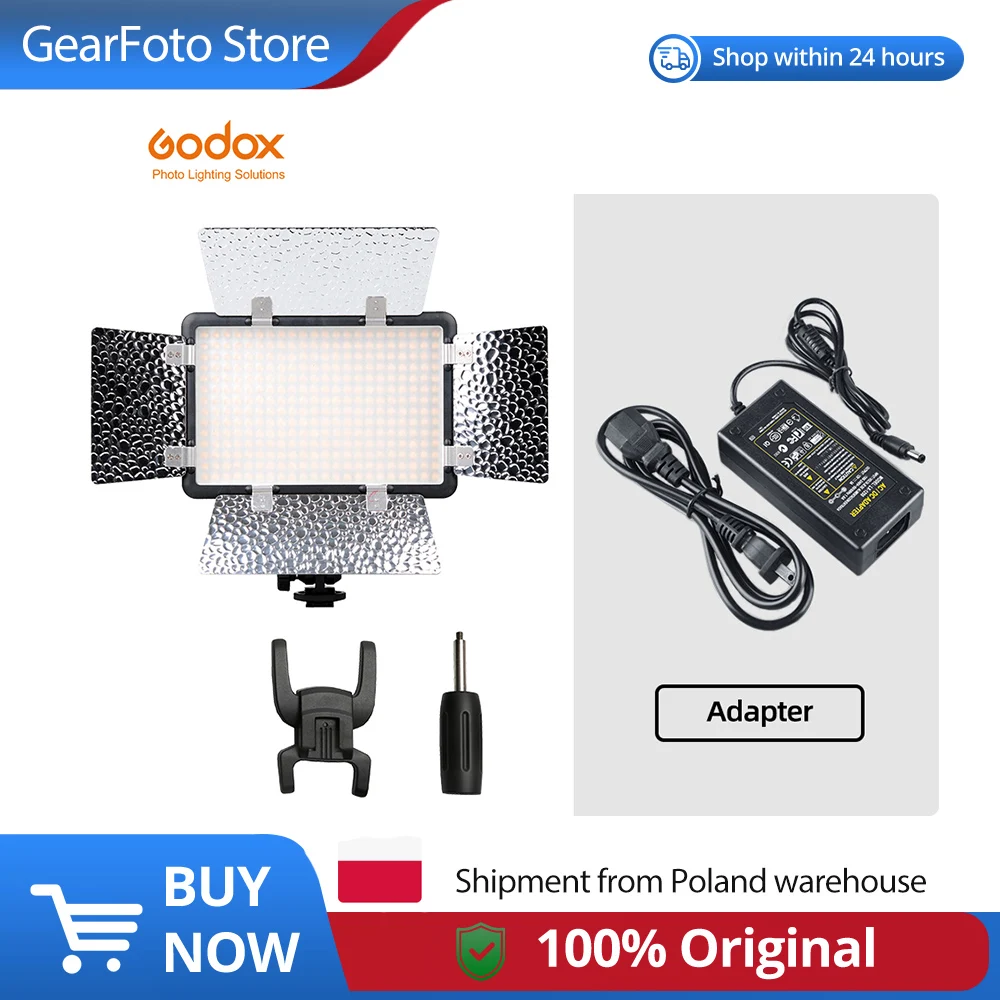 Godox LED308C II LED308 3300K-5600K LED-videolamp voor DV-camcordercamera + NP770 4400Ahm batterij en oplader