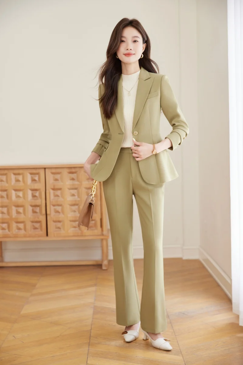 

Alyssa Модная профессиональная женская одежда, качественные брюки-двойки + блейзер. Элегантный, изысканный, удобный.