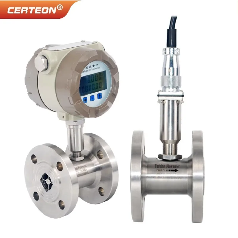 CKLWGY-1 Turbine Flow Meter DN10-50 RS485 4-20mA Digital Fuel Diesel Water Stainless Clamp Flange Liquid Sensor