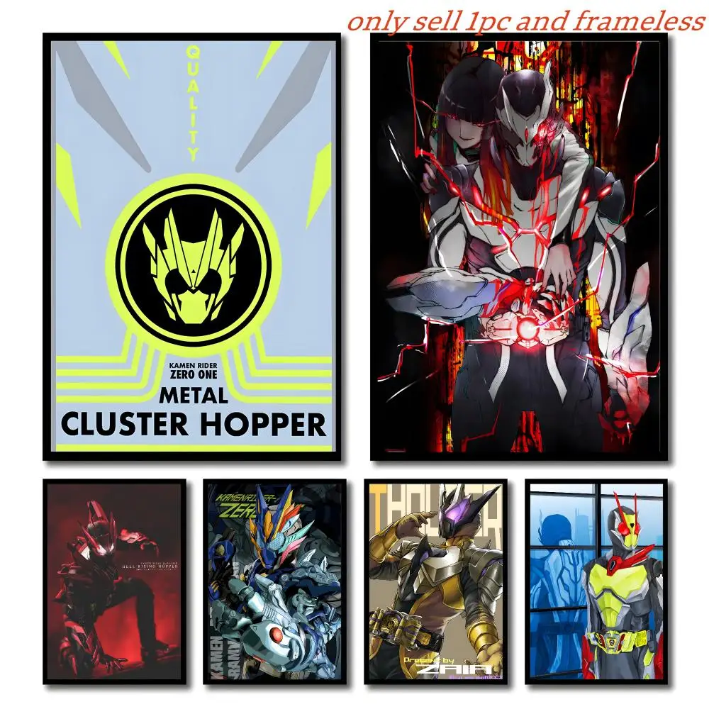 P-Kamen Rider Z-Zero-One Cartoon Poster Self-adhesive Living Room Bedroom Party Bar Decor Moisture-proof Fade-resistant HD