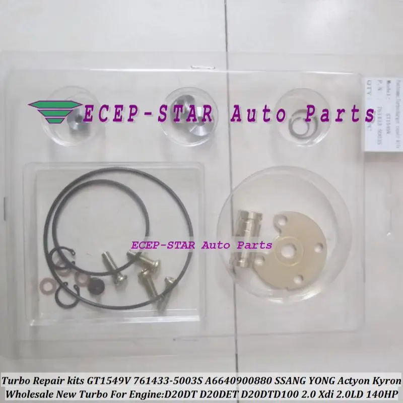 GT1549V 761433 761433-0003 Turbo Repair Kit A6640900780 A6640900880 For SSANGYONG Actyon A200XDi Kyron M200XDi D20DT 2.0L Xdi