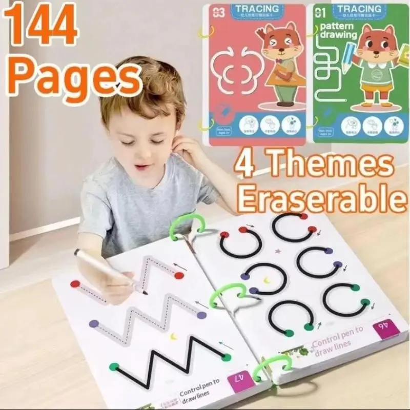 144 Pages Tracing Book For Kids Erasable Coloring Book Writing Practice Workbook School Season Deal
