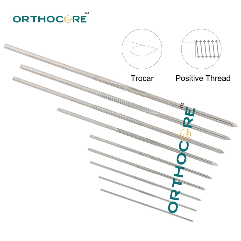 Middle Positive Thread Pin Veterinary Implants External Fixation Kirschner Wire Steinmann Pin Veterinaria Pets Mascotas External