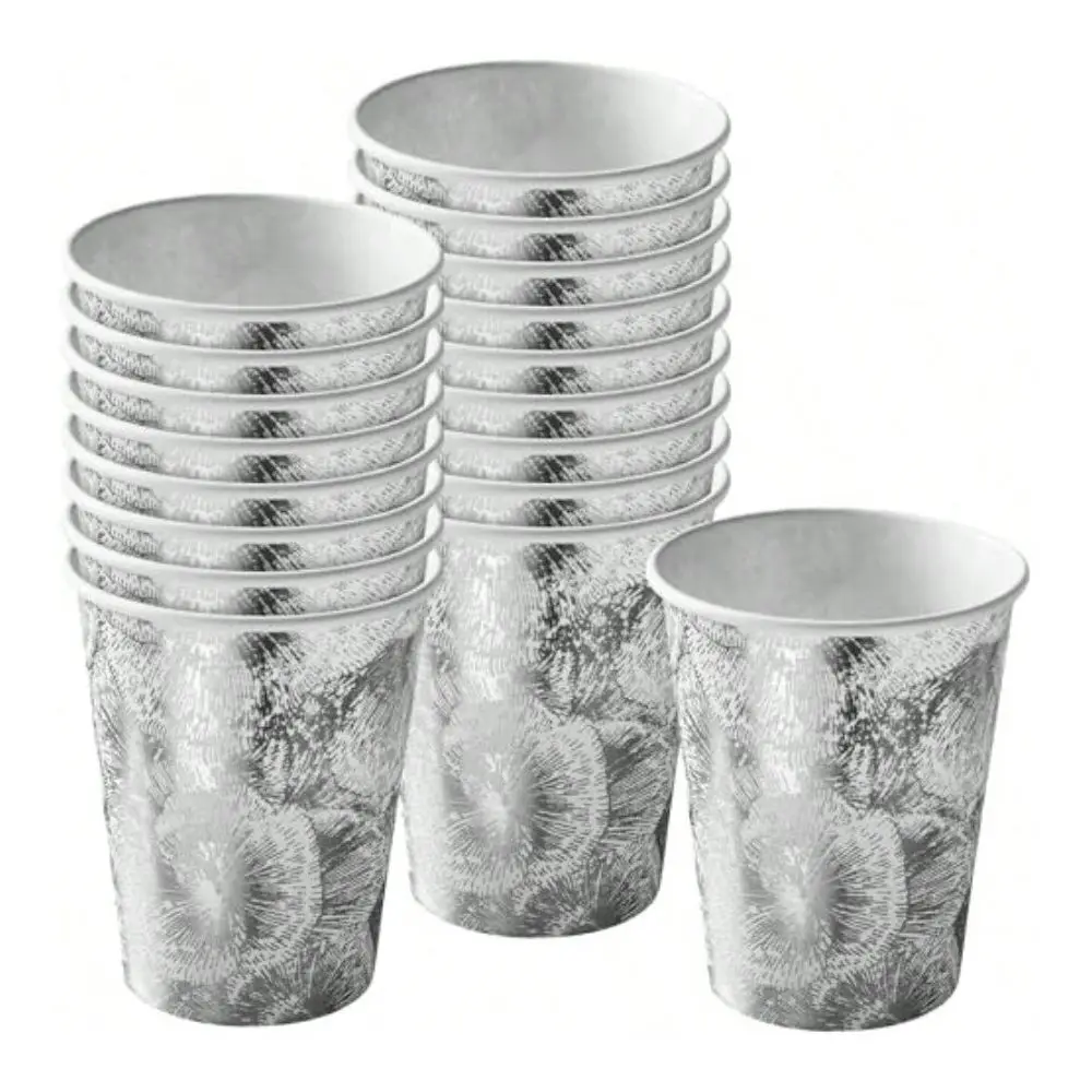 D18 Pack 9 Oz. Elegant Disposable Coffee Cups - Drinking Hot Cups For Coffee Tea Hot Chocolate And All Sort Of Beverages Paper Coffee Cups Great For Celebrations And Events.