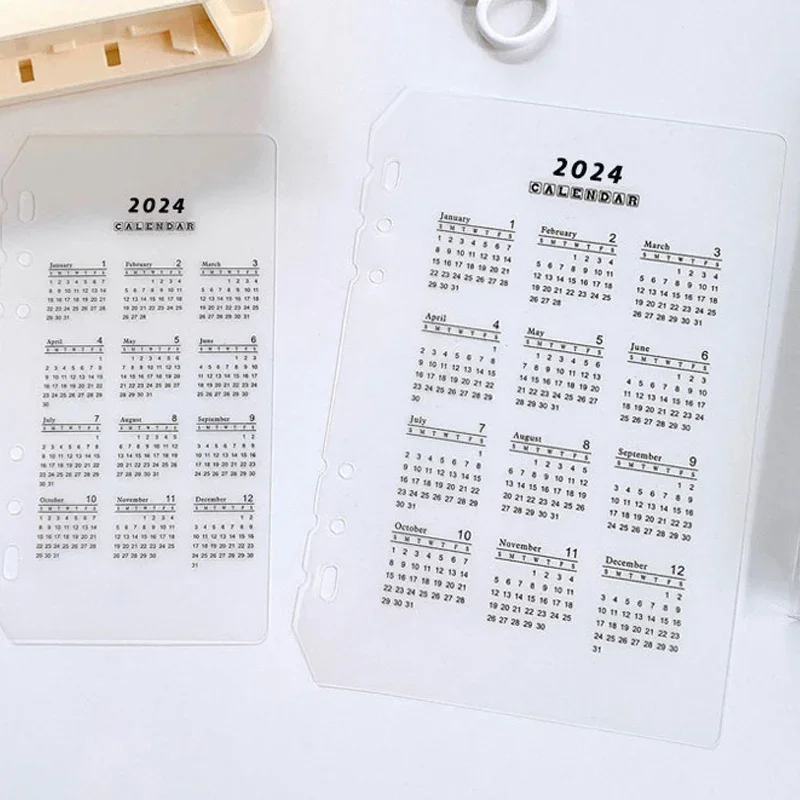 Fromthenon Loose-leaf Notebook 2024 Calendar Loose-leaf 6 Hole A5 A6 Notebook Journal Planner Divider 2025 Calendar