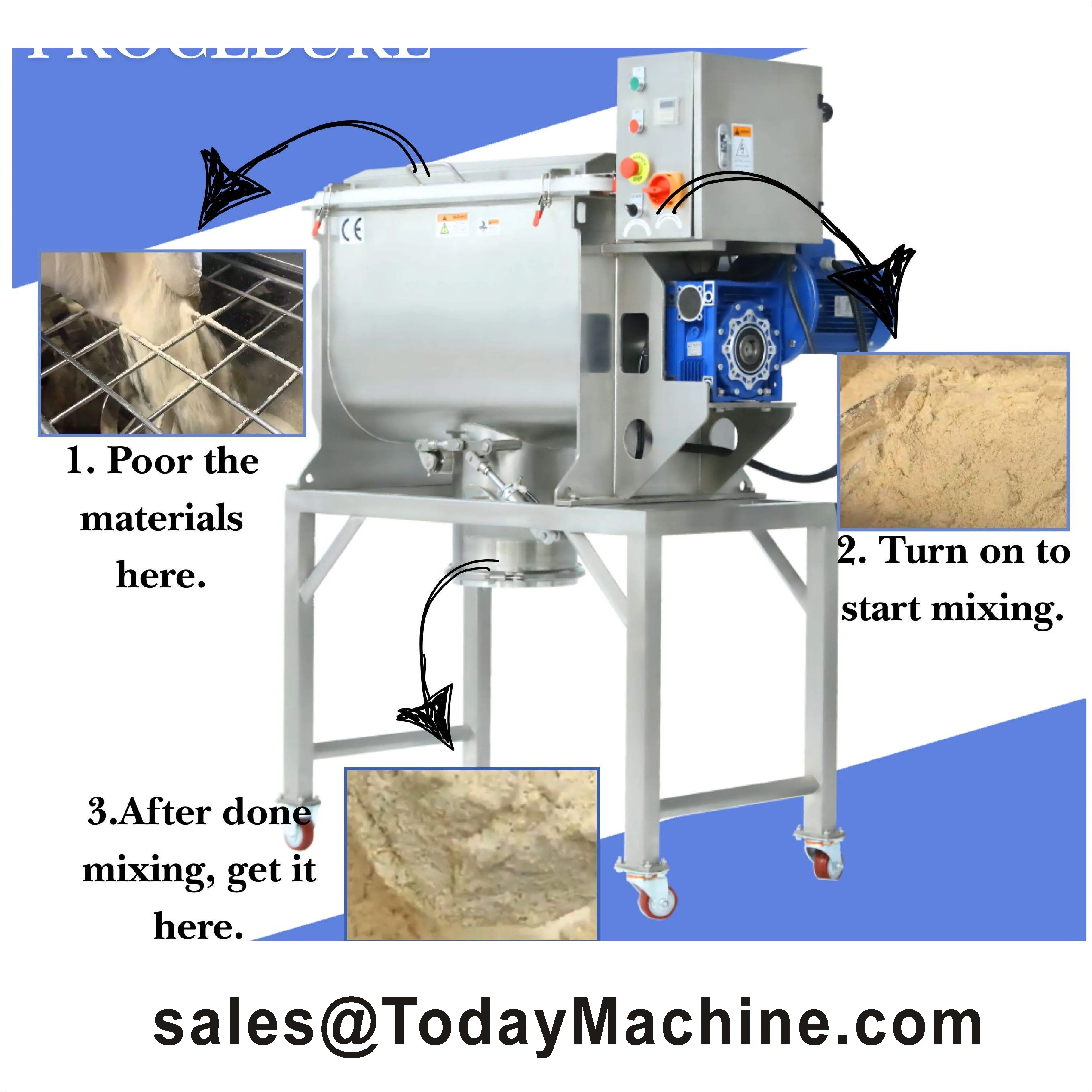 

Factory Price WLDH-100 Industrial Double Ribbon Agitator 100/200/300/500/1000 L Single Double Ribbon Blender Mixer Machine