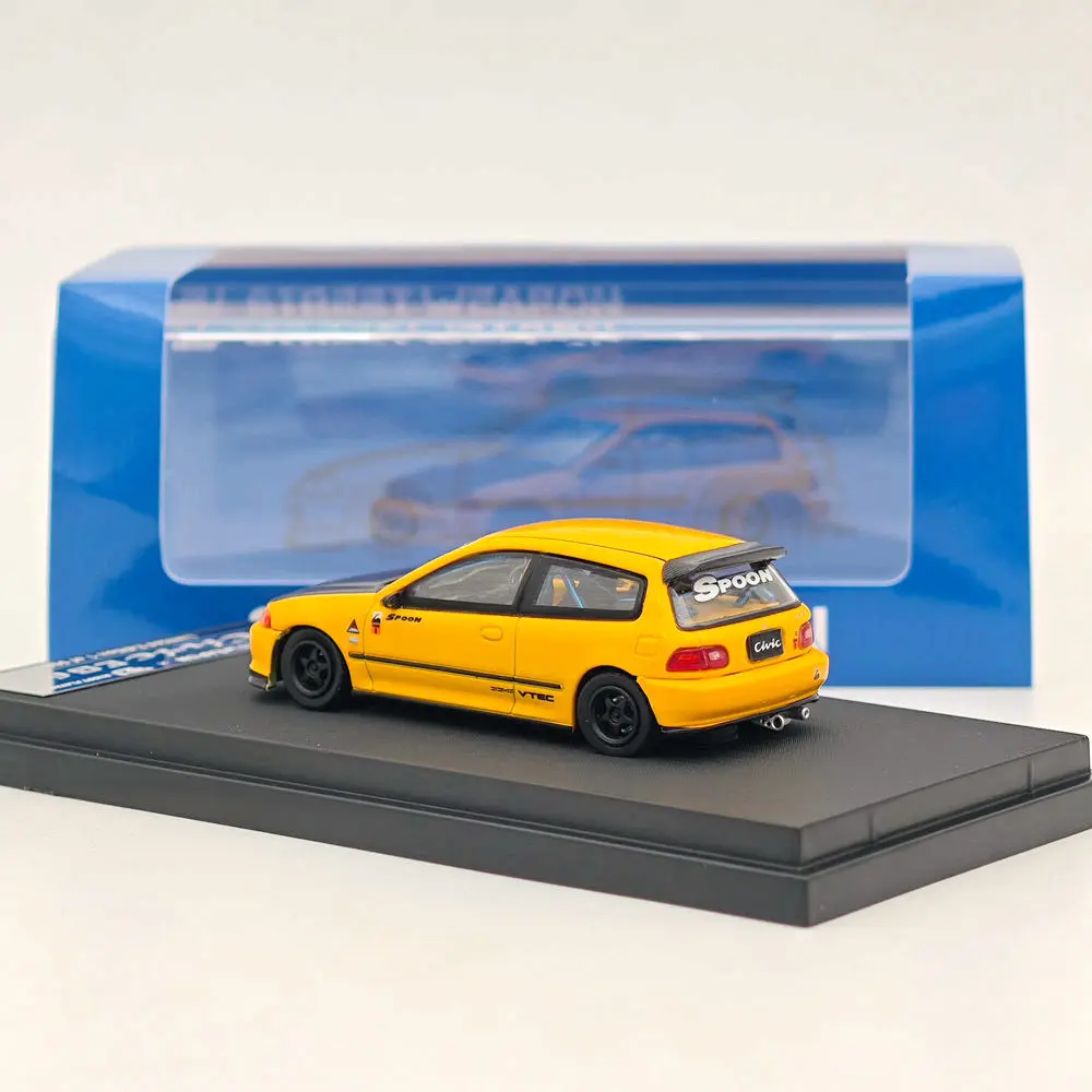 STREET WEAPON SW 1/64 for Civic EG6 Yellow Diecast Models Car Toy Limited Collection Auto Gift