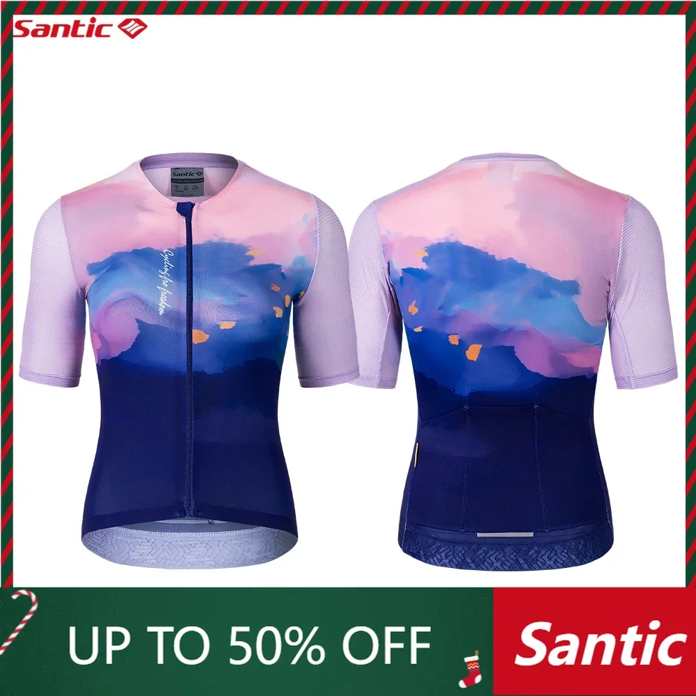 Santic Women\'s Cycling Jerseys Short Sleeved Summer Comfortable Anti-sweat Cycling Jerseys WL3C02222Z