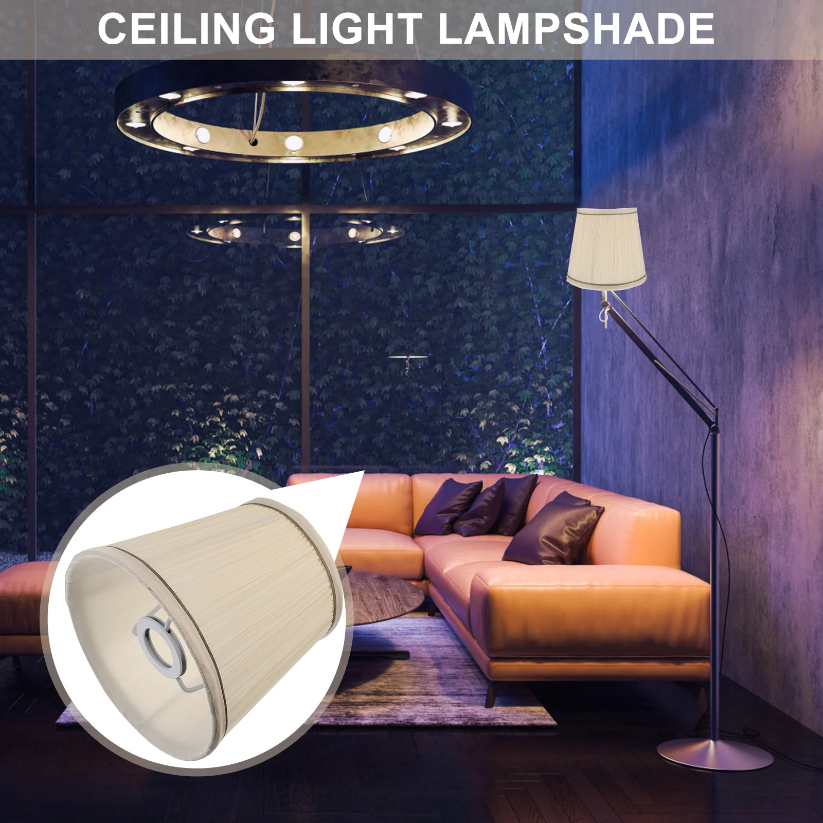 

1 pc Cloth Lampshade Rhinestone Ceiling Light Shade Wall Lampshade Durable Exquisite Decorative For Home Chandelier Ceiling