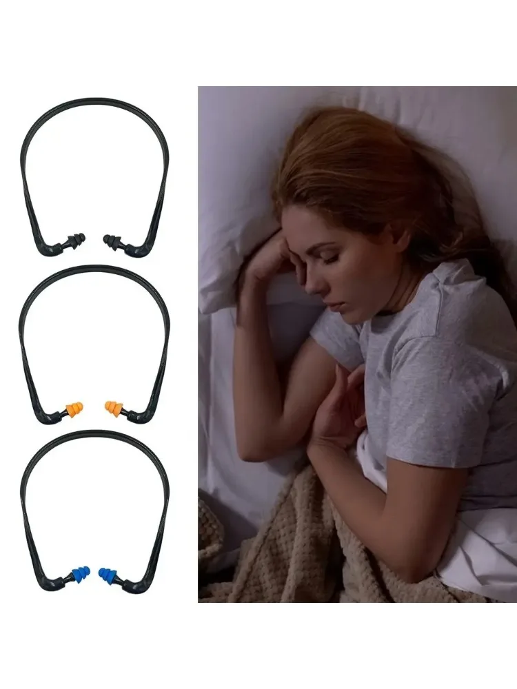 Bouchons d'oreilles montés sur la tête en Silicone souple, protecteur bleu noir Orange, protège-oreilles Anti-bruit, natation, sommeil, réduction du bruit