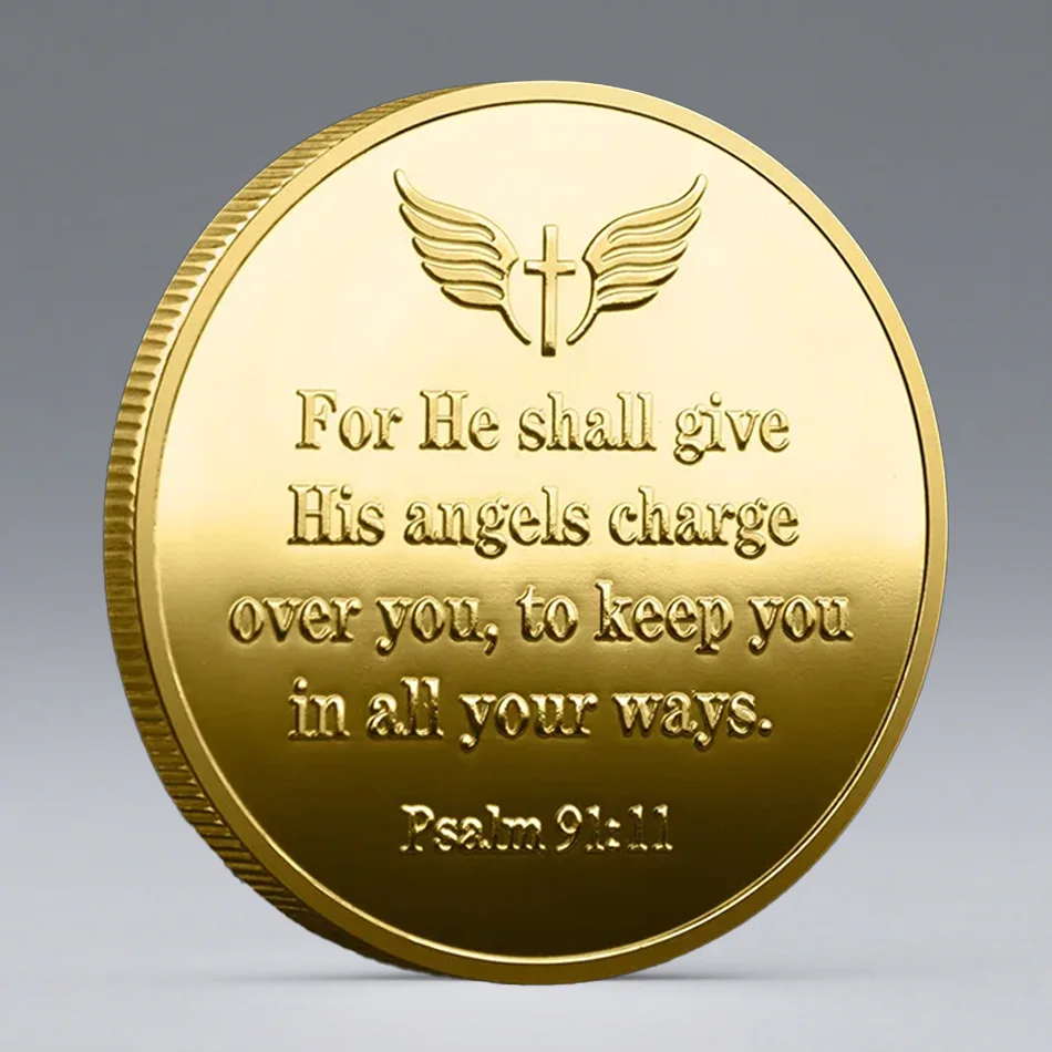 عملة تذكارية للملاك الحارس الأوروبي والأمريكي مطلية بالذهب عملات طبيعية قابلة للجمع