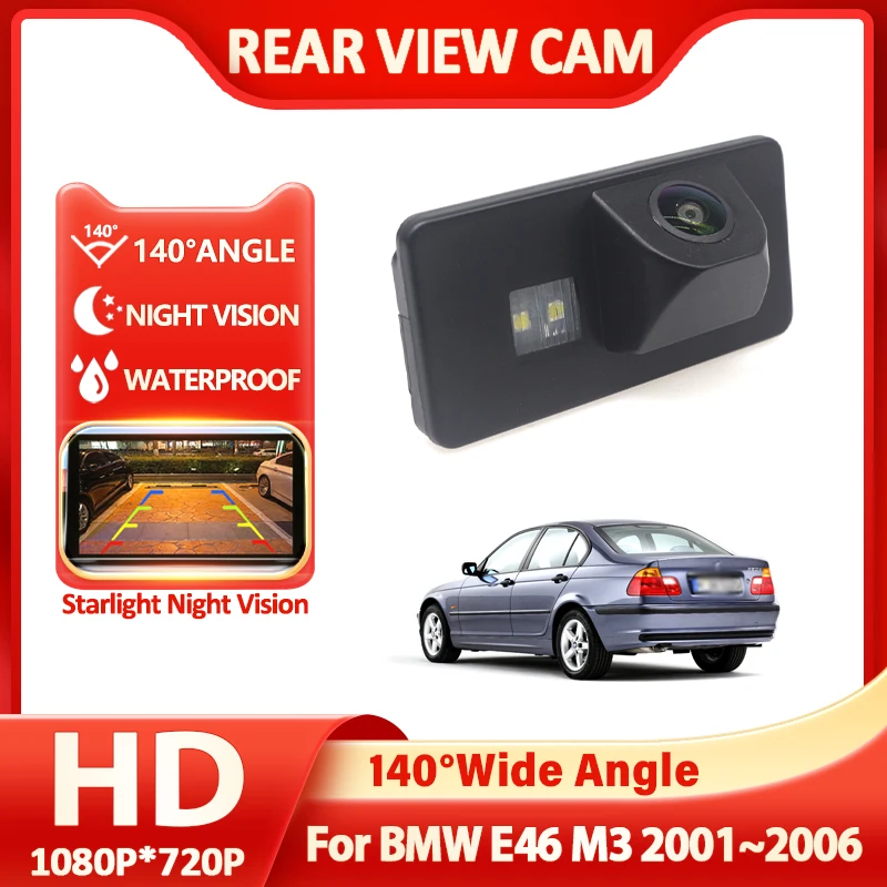 140° 1080P HD CCD Starlight Night Vision Rear View License Plate Light Camera For BMW E46 M3 2001 2002 2003 2004 2005 2006