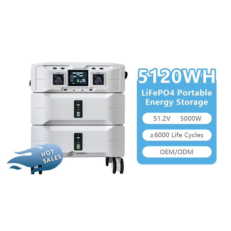 5000W 5120Wh Home Battery Portable Solar Power Station Emergency Generator with Lifepo4 for House Solar System  Controller