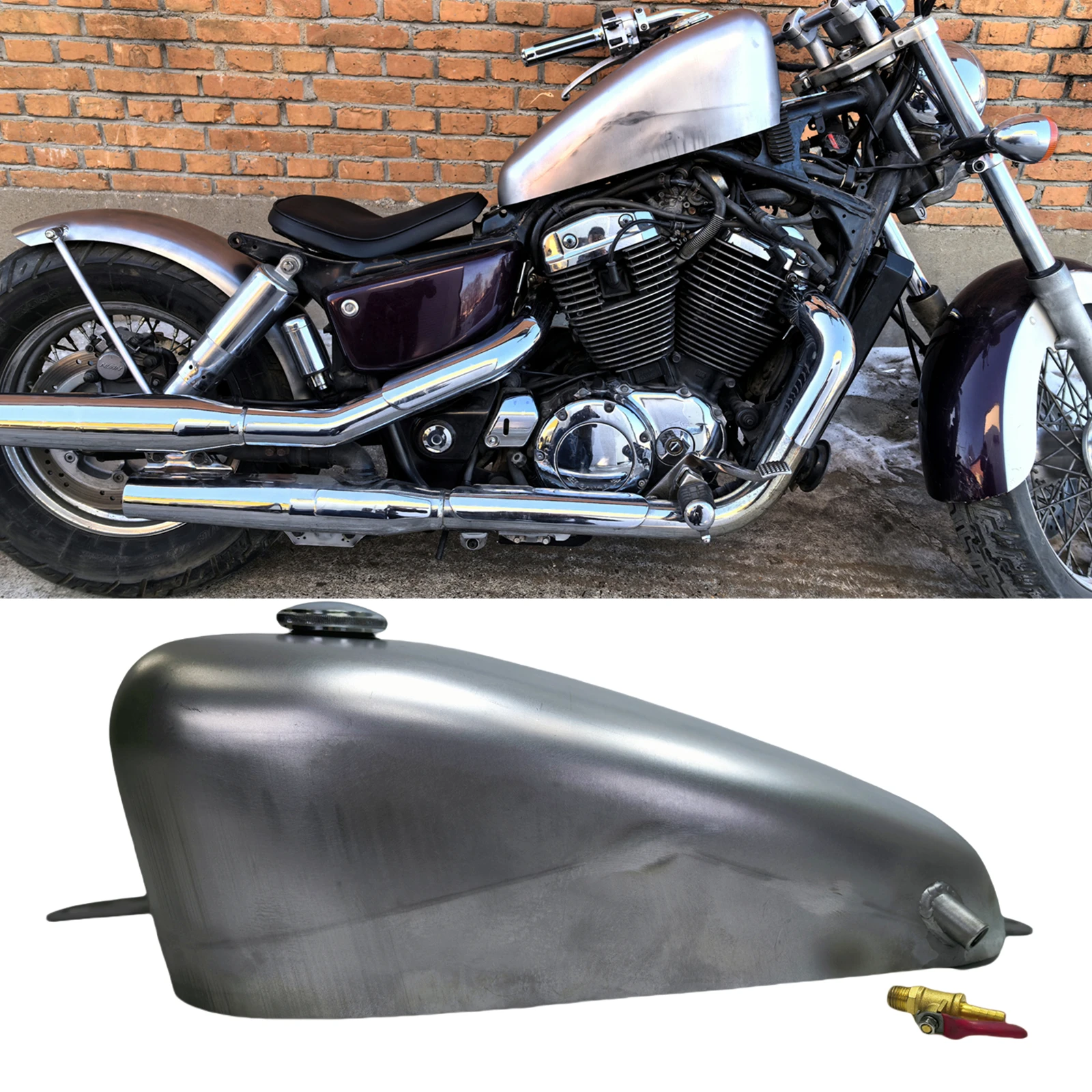 

Pop For Honda Shadow 1100 VT1100 2004-2009 Carburettor Versions 9L Motorcycle Petrol Gas Fuel Tank