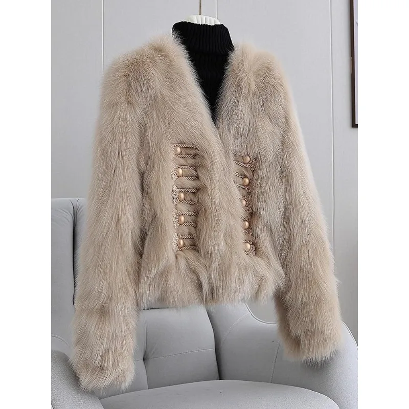 Fashion New Women's Faux Fox Fur Autumn And Winter Ladies Faux Fox Fur Jacket Trend Female's Artificial Fur Top Coat Clothes