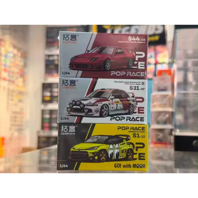 POP RACE 1:64 Toyota PANDEM GR Yaris Mitsubishi Lancer Evolution IV MAZDA RX7 FC3S RE AMEMIYA Legierung Druckguss-Automodell