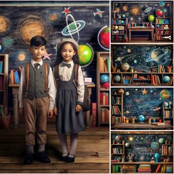 Zurück zur Schule Foto Hintergrund Klassen zimmer der Planeten Geburtstags torte Smash Fotostudio Requisiten Universum Planet Fotografie Hintergrund