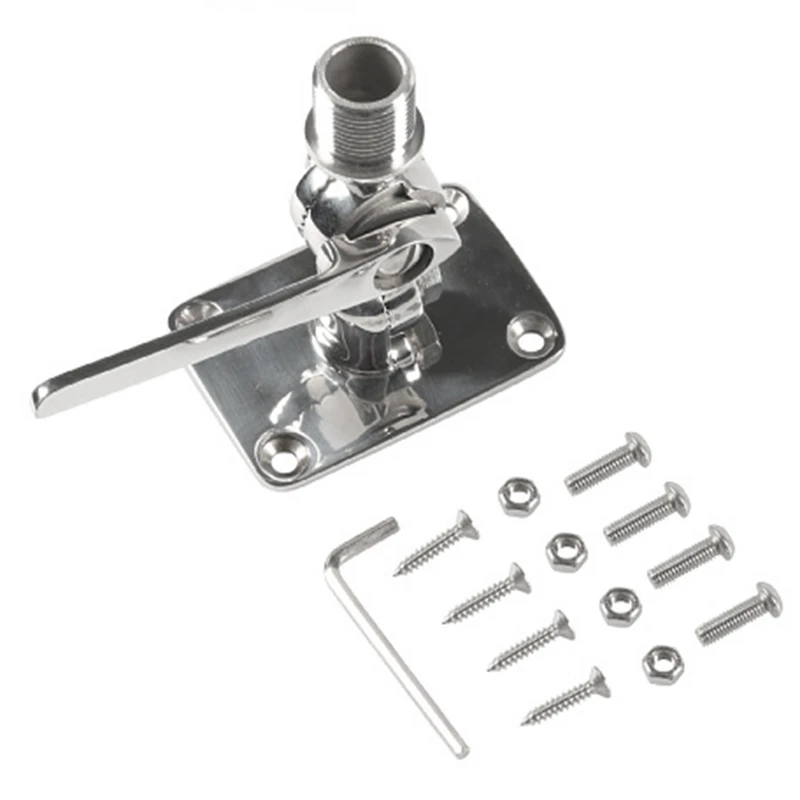 

Marine VHF Antenna Mount, 316 Stainless Steel Antenna Adjustable Base Bracket Holder For Boats