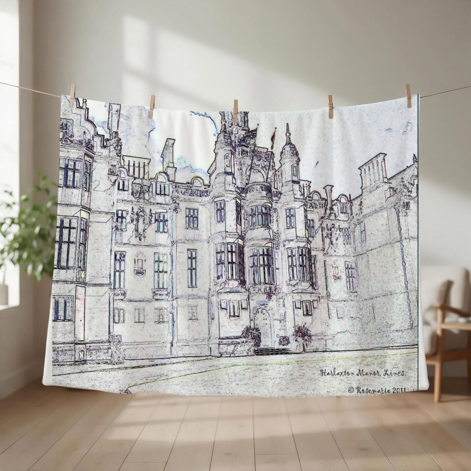 Harlaxton Manor Throw Blanket couch cozy soft plush fuzzy picnic outdoor blanket