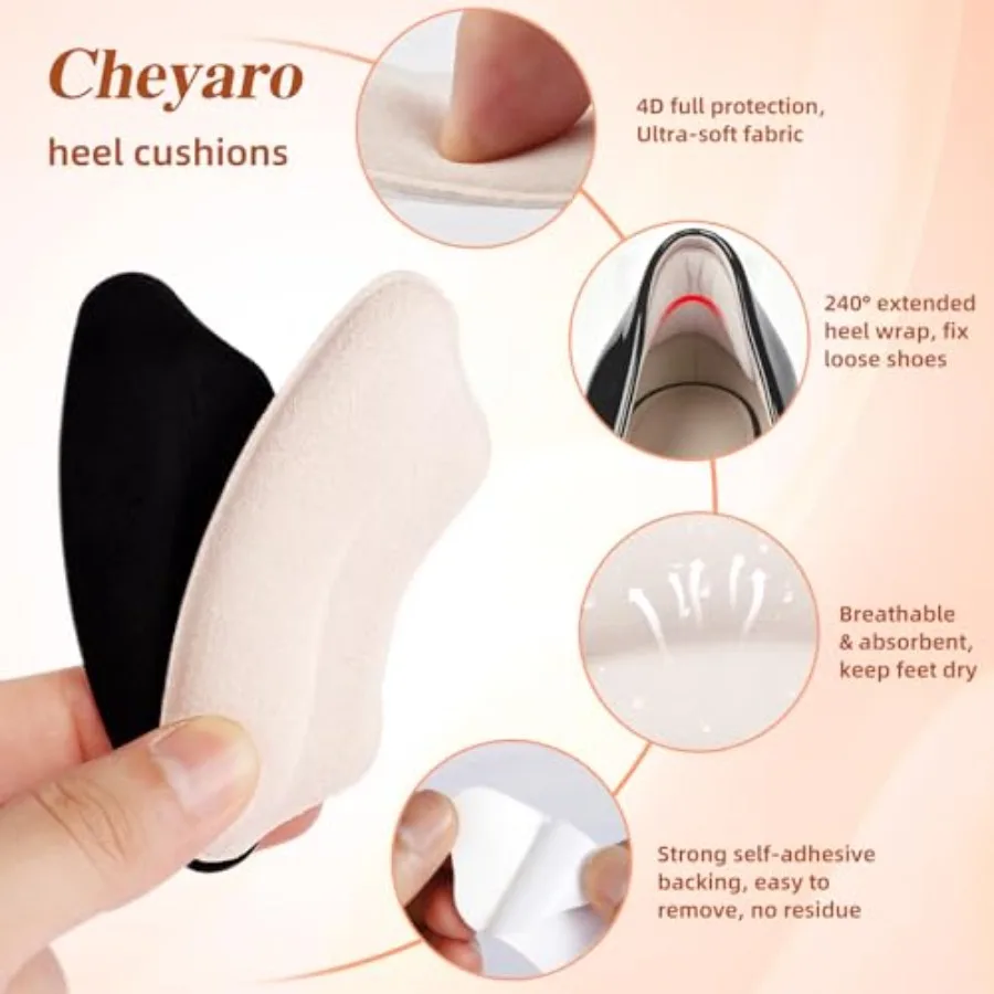 Heel Pads for Shoes that are Too Big 4 Pairs,Premium Soft Heel Grips and Protectors for Women, Non-Slip Shoe Inserts for Bliste