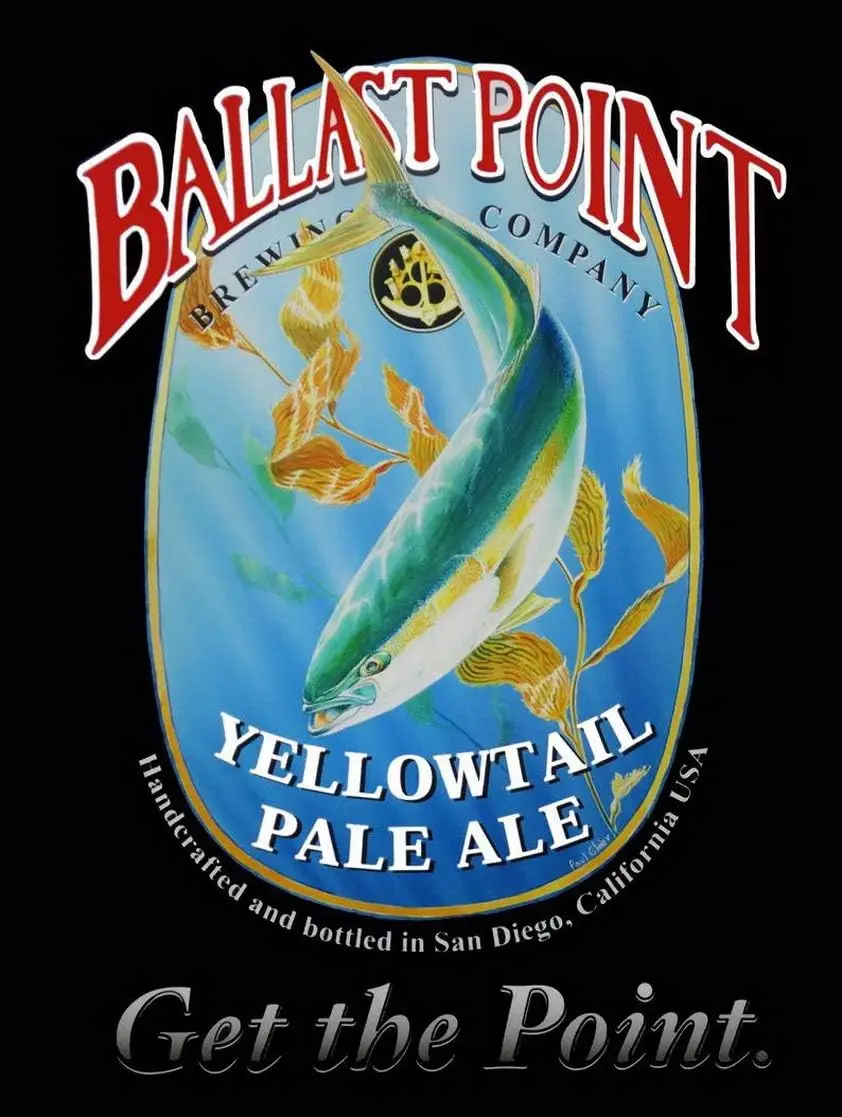 Ballast Point Yellowtail Pale Ale, Bar, Tavern, Decorative Pub Signs Vintage Look Reproduction Metal Tin Sign 8X12 Inches