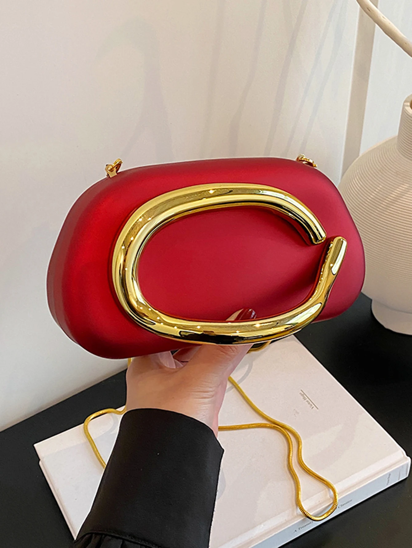 Bolso de mano de noche elegante para mujer, cartera de diseño lujoso para fiesta, boda, bolso de alta calidad, bolso de hombro tipo bandolera con cadena a la moda