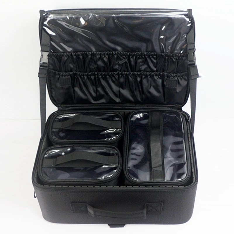 Portable Large Capacity Travel Makeup Box Hair Salon Nail Polish Multi-Function Storage Device Cosmetics Storage Box Bride Makeu