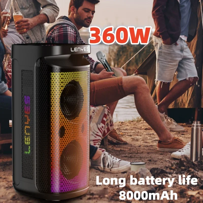 

Ultra Long Battery Life Highpower 360Wportable Caixa De Som Surround Sound Bluetooth Karaoke Waterproof Subwoofer Microphone RGB