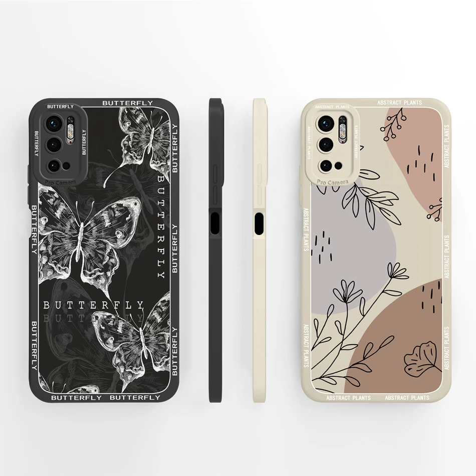 For POCO M3 Pro 5G Case Elegant Rose Full Coverage Anti Choc Fundas Liquid Silicone Protector For POCO M3Pro Phone Back Cover