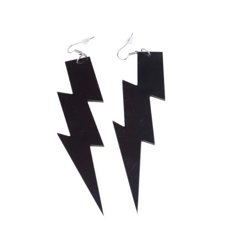 Neon Big Lightning Earrings for Women Exaggerated Retro Candy Color Pendant Acrylic Drop Dangle Outfit Glow Party Accessories