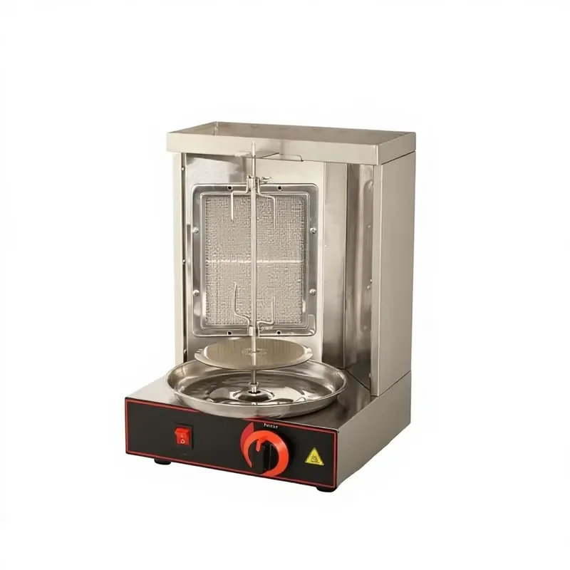 Stainless Steel Gas Rotary Kebab Machine CE Certified Plug and Play Household BBQ Grill for Middle Eastern Barbecue Cooking