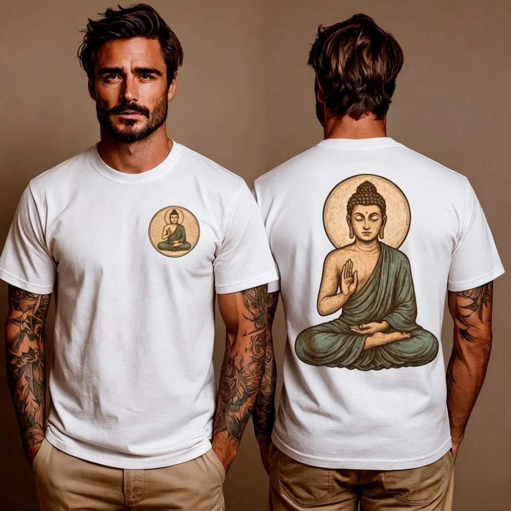 Buddha T-Shirt Spiritual Mindfulness Design Zen Meditation Tee Yoga Lifestyle Apparel  Gift for Buddhists Yogis Seekers of Peace