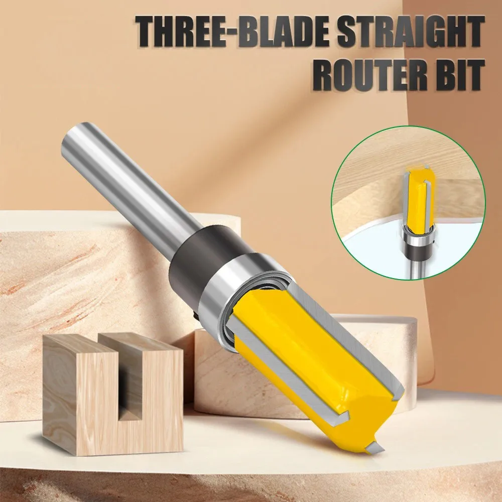 

1PC 1/4" 6.35MM Shank Milling Cutter Wood Carving 3 Pattern Bit Router with bearings Bit Woodworking Milling Cutter For Wood Bit