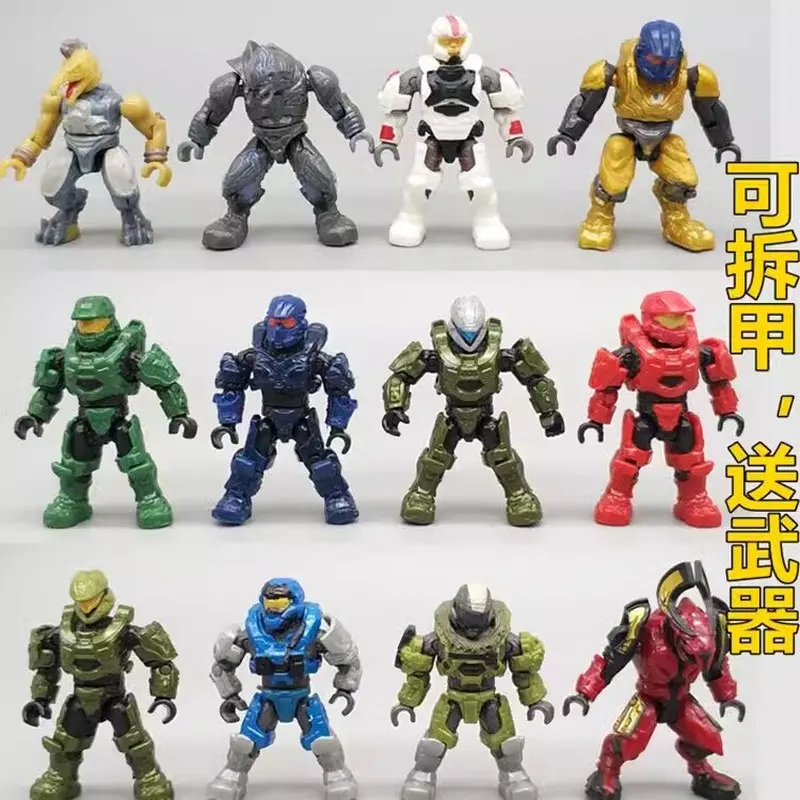 In Stock Spartan Action Figure Master Chief Soldier Building Block Interchangeable Armor With Movable Model Toy