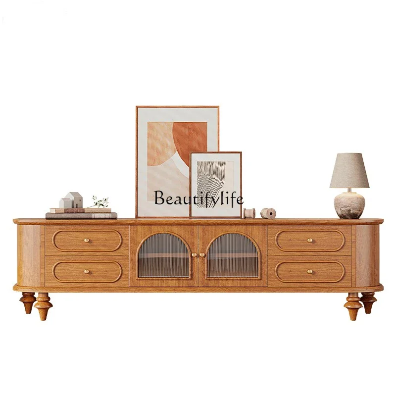 

FG26French retro solid wood TV cabinet cherry wood simple Nordic small apartment