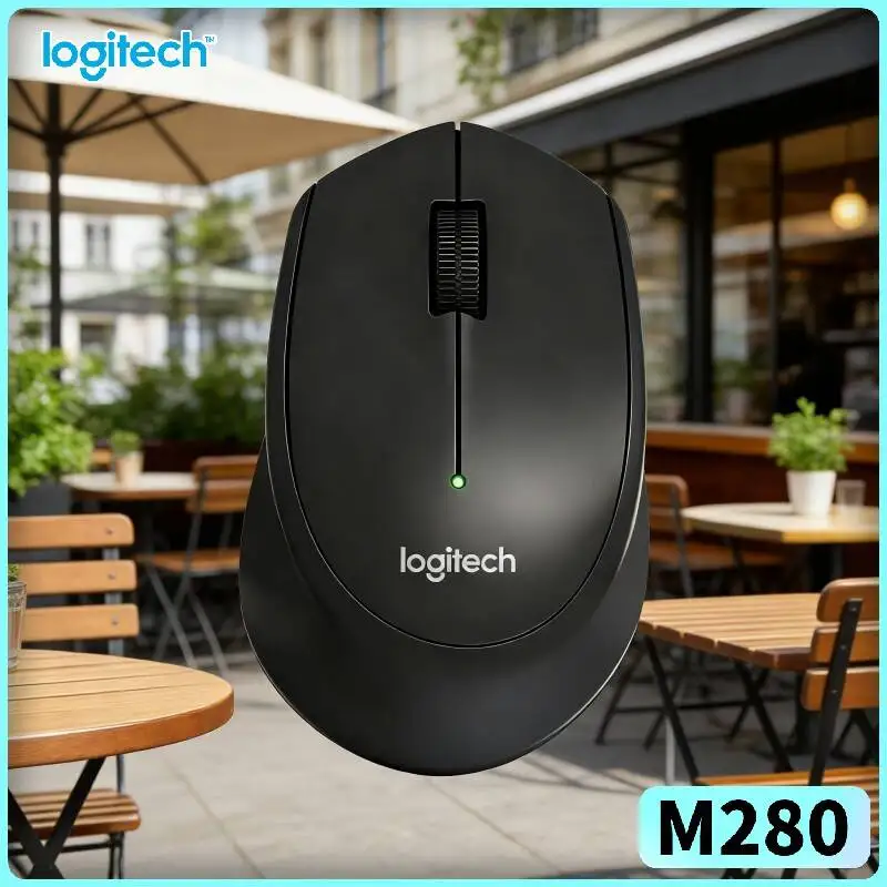 Logitech M280 Ergonomic Wireless Mouse Comfort Textured Pads 2.4GHz Nano Dongle 10m Range for Home PC Linux Mac