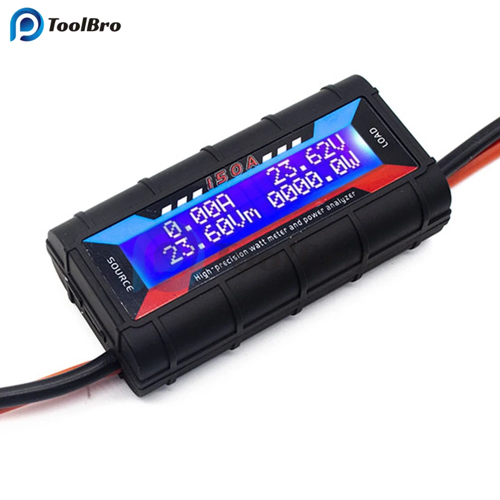 Precisão rc Watt Meter Power Analyzer Voltímetro Amperímetro dc 4.860v Lcd Digital rc Power Watt Detector Monitor 150a Alta