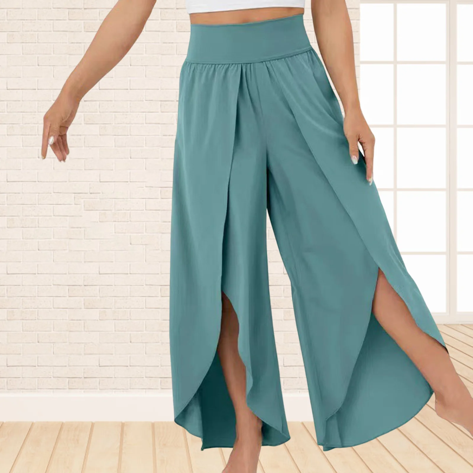 Woman Casual Wide Leg Pants Sports Athletic Sports Athletic Suitable for Friends Gathering Wear DIN889