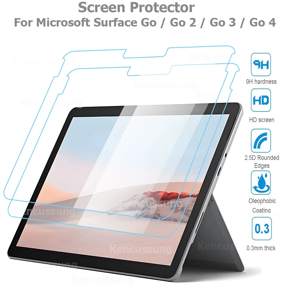

Защитная пленка для экрана Microsoft Surface Go 4, 2 шт., прозрачное закаленное стекло для Surface Go 3/Go 2/Go, 9H, 2.5D, HD, устойчивая к царапинам пленка