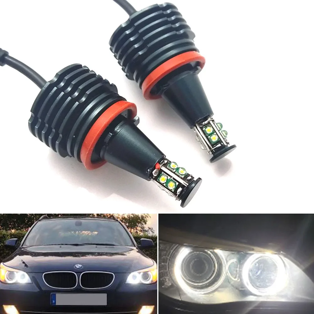 120W 6000K White H8 LED Car Angel Eyes Marker Lights Bulbs error free For BMW 5 Series E60 E61 LCI Xenon Headlight 2008-2010