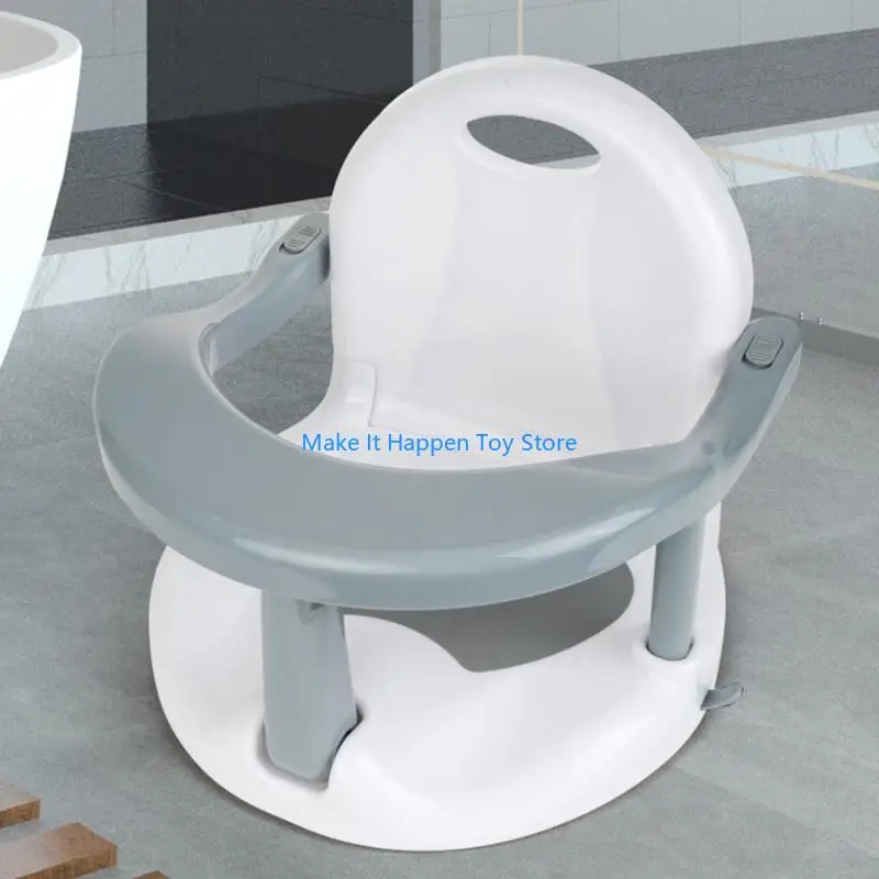 28EC Foldable Baby Bath Stool Strong Suction Cup Toddlers Chair Bathtub Support Base