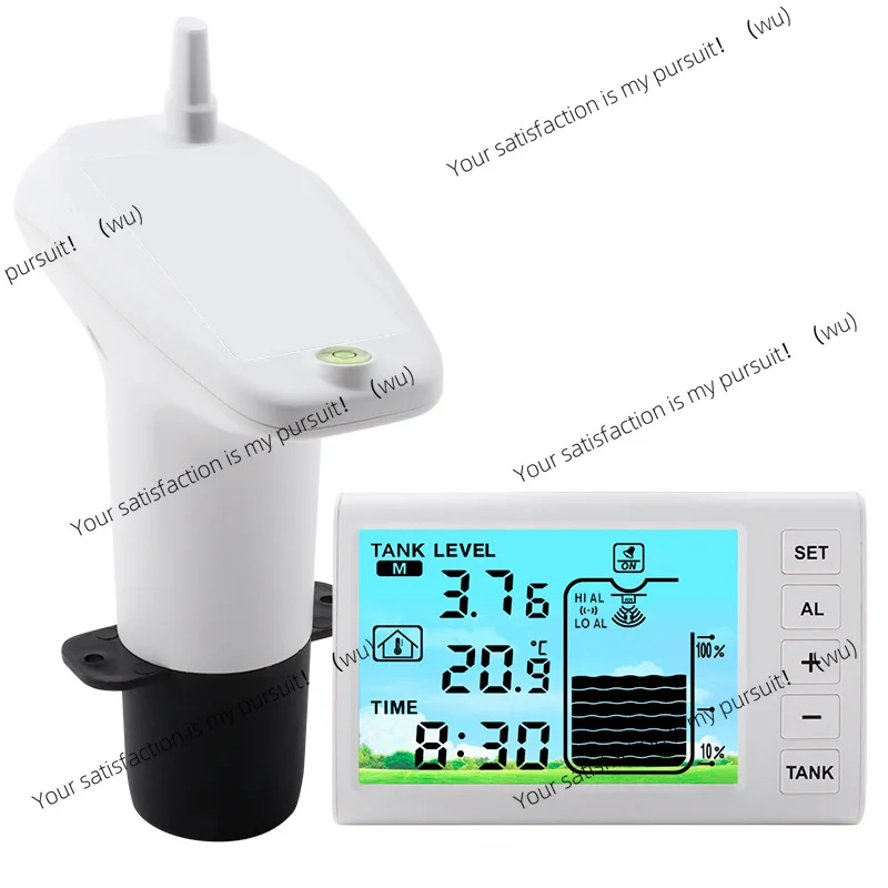Waterproof Ultrasonic Liquid Level Meter Digital Display High Low Water Level Alarm For Outdoor Water Tank
