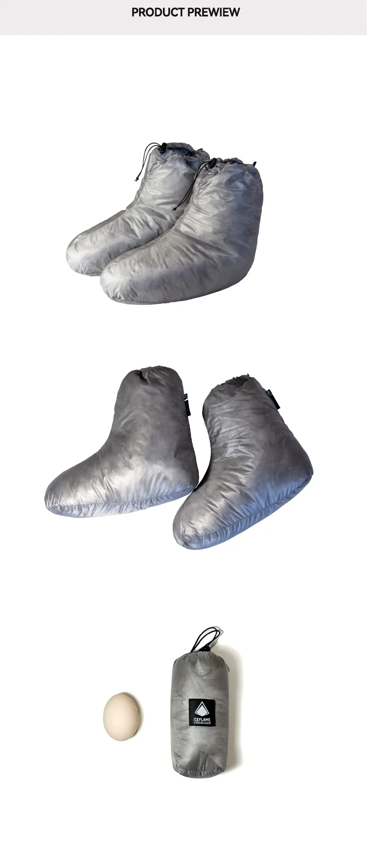 Ice Flame NXT 850FP Entendaunen-Stiefel Outdoor Ultraleichte Unisex-Daunensocken Schlafsack für Wärme 10D-Gewebe – Detail 4